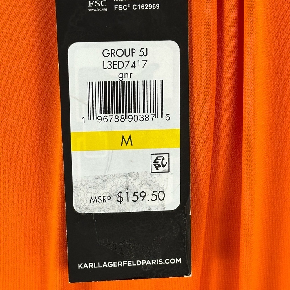 Karl Lagerfeld Sleeveless V-Neck Tiered Maxi Dress - Orange - size Medium - Picture 8 of 10